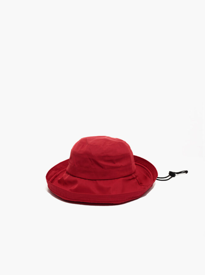 כובע כותנה רחב שוליים אדום