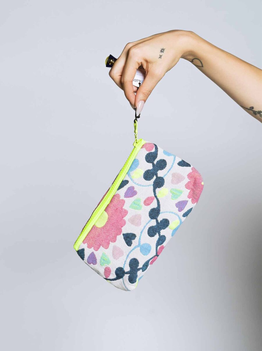 wallet-neon-zipper-flower-print