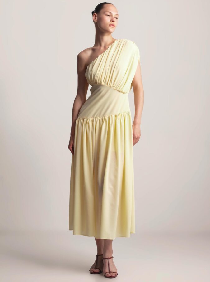 שמלת DRAPE צהוב