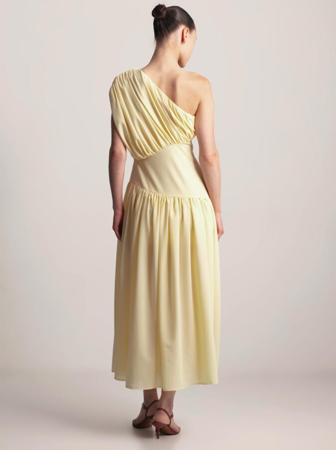 שמלת DRAPE צהוב