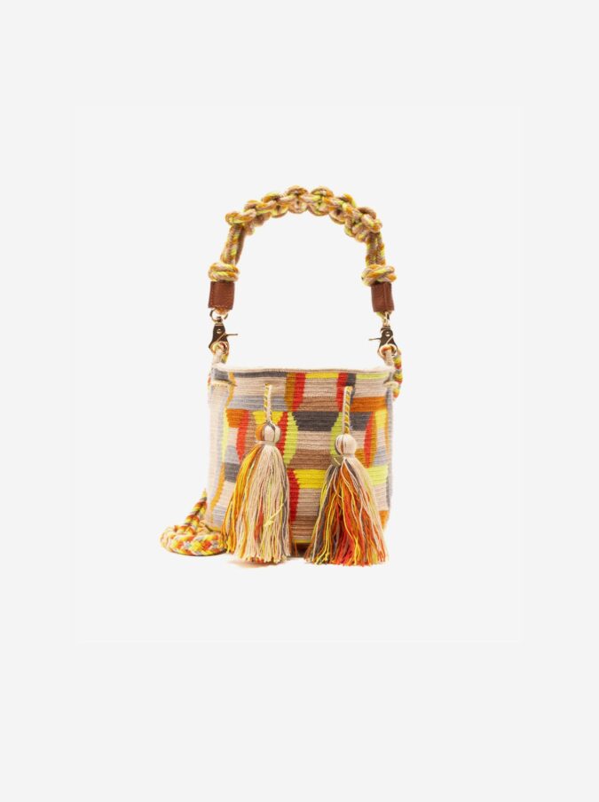 תיק Crossbody M ידית מקרמה צהוב